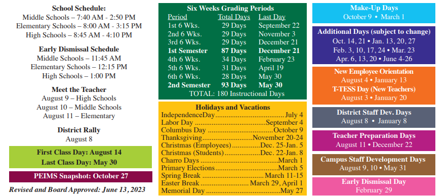 District School Academic Calendar Key for Burns Elementary