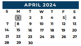 District School Academic Calendar for Bonham Elementary for April 2024