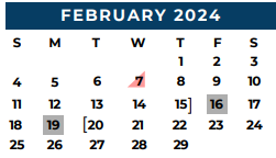 District School Academic Calendar for Ben Milam Elementary for February 2024