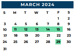 District School Academic Calendar for Jane Long for March 2024