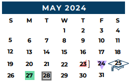 District School Academic Calendar for Bonham Elementary for May 2024