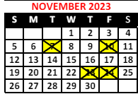 District School Academic Calendar for The Academy School #131 for November 2023