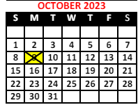 District School Academic Calendar for The Academy School #131 for October 2023
