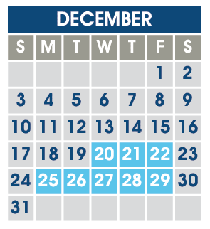 District School Academic Calendar for Spring Meadows for December 2023