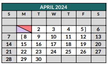 District School Academic Calendar for Johnson County Jjaep for April 2024