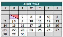 District School Academic Calendar for Jack Taylor Elementary for April 2024