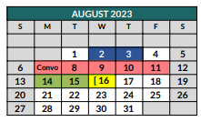 District School Academic Calendar for Burleson High School for August 2023