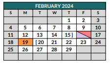 District School Academic Calendar for Johnson County Jjaep for February 2024