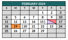 District School Academic Calendar for Burleson High School for February 2024