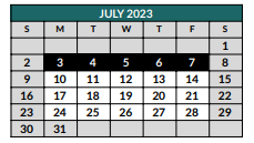 District School Academic Calendar for Frazier Elementary for July 2023