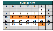 District School Academic Calendar for Hughes Middle School for March 2024
