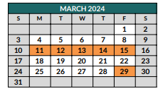 District School Academic Calendar for Oak Grove Elementary for March 2024