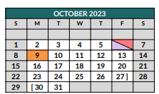 District School Academic Calendar for Frazier Elementary for October 2023