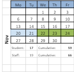 District School Academic Calendar for Champlain School for November 2023