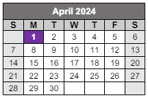 District School Academic Calendar for Werner Park Elementary School for April 2024