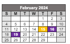 District School Academic Calendar for Jack P. Timmons Elementary School for February 2024