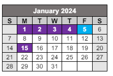 District School Academic Calendar for A. C. Steere Elementary School for January 2024