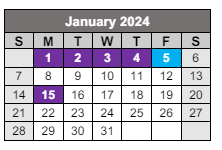District School Academic Calendar for Midway Professional Development Center for January 2024