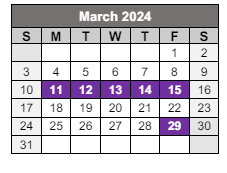 District School Academic Calendar for MRS. Eddie Jones W Shreveport Elementary SCH. for March 2024