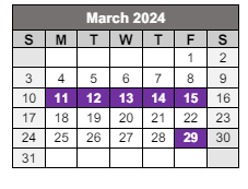 District School Academic Calendar for Midway Professional Development Center for March 2024