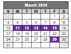 District School Academic Calendar for Forest Hill Elementary School for March 2024