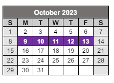 District School Academic Calendar for Forest Hill Elementary School for October 2023