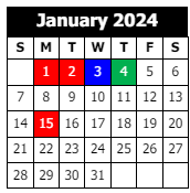 District School Academic Calendar for Calcasieu Career Center for January 2024