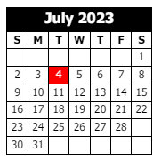 District School Academic Calendar for T. S. Cooley Elementary Magnet School for July 2023