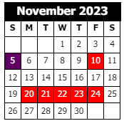 District School Academic Calendar for T. S. Cooley Elementary Magnet School for November 2023