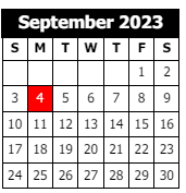 District School Academic Calendar for Calcasieu Career Center for September 2023
