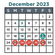 District School Academic Calendar for Fletcher/maynard Academy for December 2023