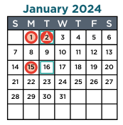District School Academic Calendar for Fletcher/maynard Academy for January 2024