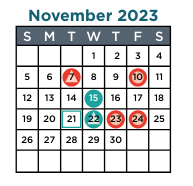 District School Academic Calendar for Fletcher/maynard Academy for November 2023