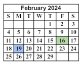 District School Academic Calendar for Cedar Elementary School for February 2024