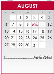 District School Academic Calendar for Early College High School for August 2023