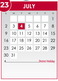 District School Academic Calendar for Stark Elementary for July 2023