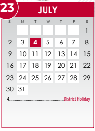 District School Academic Calendar for Blair Intermediate for July 2023