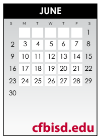 District School Academic Calendar for Mccoy Elementary for June 2024