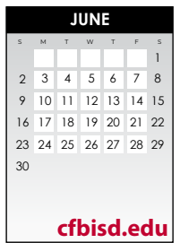 District School Academic Calendar for Salazar Alternative Education Prog for June 2024