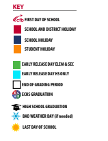 District School Academic Calendar Legend for Salazar Alternative Education Prog