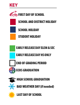 District School Academic Calendar Legend for Furneaux Elementary