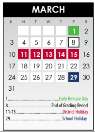 District School Academic Calendar for Ranchview High School for March 2024