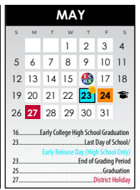 District School Academic Calendar for Salazar Alternative Education Prog for May 2024