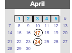 District School Academic Calendar for Mark Twain Elementary School for April 2024