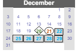 District School Academic Calendar for Mark Twain Elementary School for December 2023