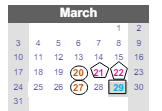 District School Academic Calendar for Mark Twain Elementary School for March 2024