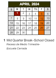 District School Academic Calendar for Marc T. Atkinson Middle School for April 2024