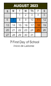 District School Academic Calendar for Marc T. Atkinson Middle School for August 2023