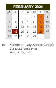 District School Academic Calendar for Marc T. Atkinson Middle School for February 2024