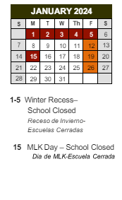 District School Academic Calendar for Marc T. Atkinson Middle School for January 2024